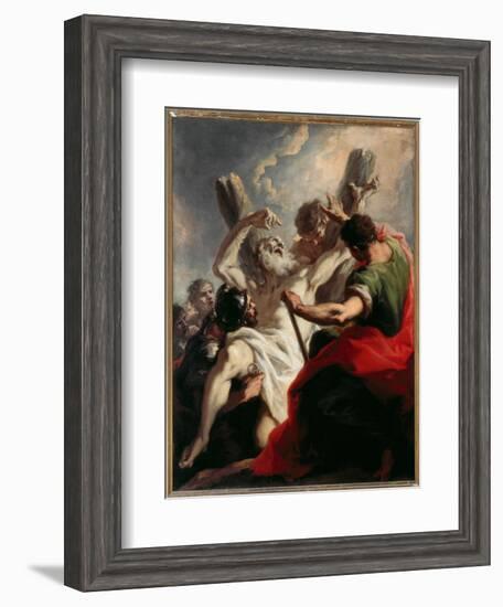 Crucifixion of St Andrew-Giovanni Antonio Pellegrini-Framed Giclee Print