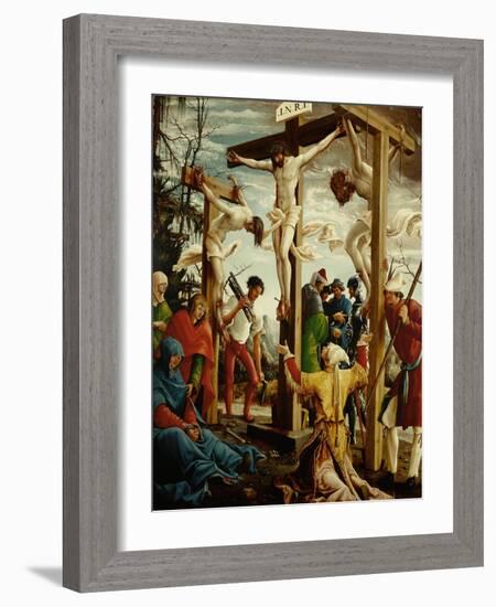 Crucifixion, Right Outer Wing of the Sebastian Altar, Spruce Wood (Before 1518)-Albrecht Altdorfer-Framed Giclee Print