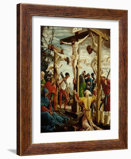 Crucifixion, Right Outer Wing of the Sebastian Altar, Spruce Wood (Before 1518)-Albrecht Altdorfer-Framed Giclee Print