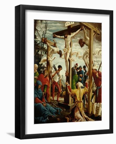 Crucifixion, Right Outer Wing of the Sebastian Altar, Spruce Wood (Before 1518)-Albrecht Altdorfer-Framed Giclee Print