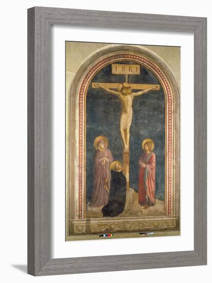 Crucifixion, Virgin, SS John the Evangelist and Dominic from the Convent of San Marco, c.1442-Fra Angelico-Framed Giclee Print