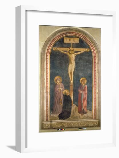 Crucifixion, Virgin, SS John the Evangelist and Dominic from the Convent of San Marco, c.1442-Fra Angelico-Framed Giclee Print