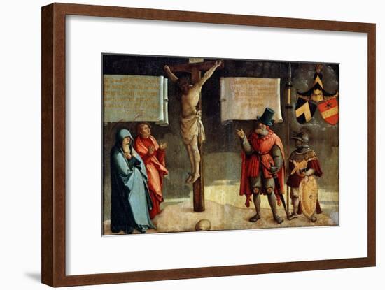 Crucifixion with Donors, 16th Century-null-Framed Giclee Print