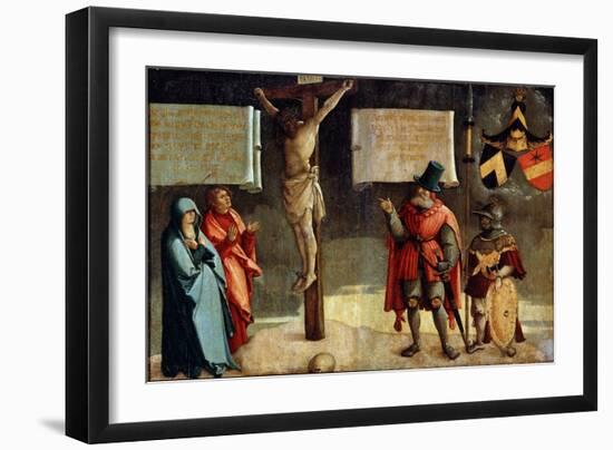 Crucifixion with Donors, 16th Century-null-Framed Giclee Print