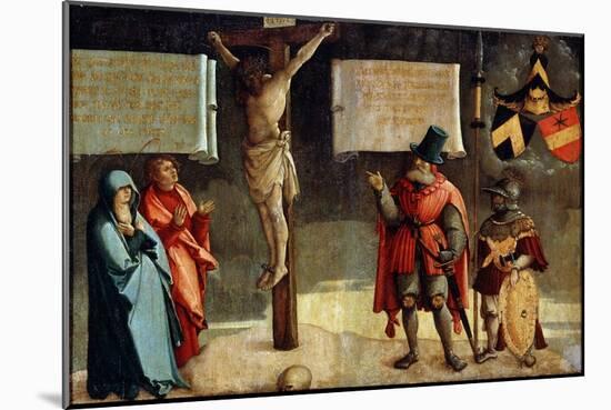 Crucifixion with Donors, 16th Century-null-Mounted Giclee Print