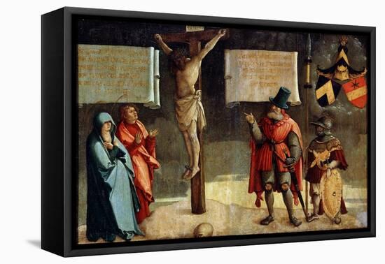 Crucifixion with Donors, 16th Century-null-Framed Premier Image Canvas