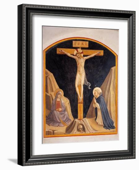 Crucifixion with the Virgin Mary and St. Dominic-Beato Angelico-Framed Art Print