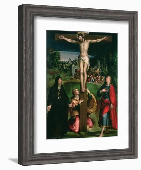 Crucifixion with the Virgin, Mary Magdalene and St. John the Evangelist-Nicolò dell' Abate-Framed Giclee Print