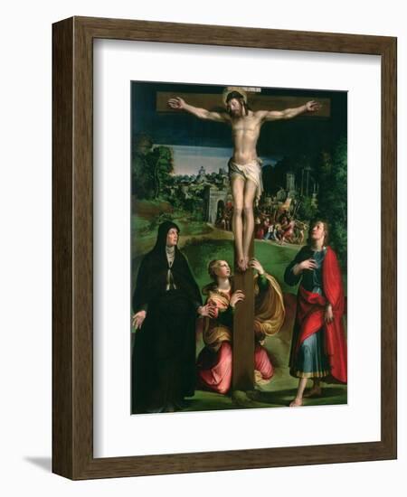 Crucifixion with the Virgin, Mary Magdalene and St. John the Evangelist-Nicolò dell' Abate-Framed Giclee Print