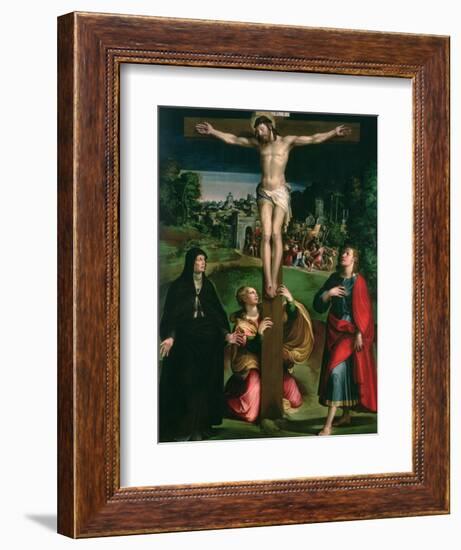 Crucifixion with the Virgin, Mary Magdalene and St. John the Evangelist-Nicolò dell' Abate-Framed Giclee Print