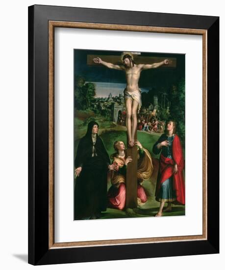 Crucifixion with the Virgin, Mary Magdalene and St. John the Evangelist-Nicolò dell' Abate-Framed Giclee Print