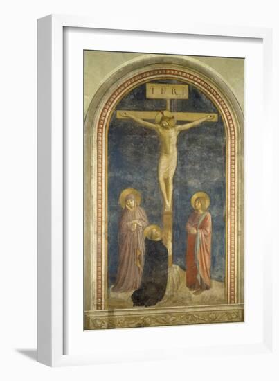 Crucifixion with the Virgin, Ss, John the Evangelist and Dominic, 1442-Fra Angelico-Framed Giclee Print