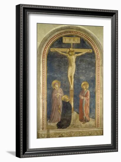 Crucifixion with the Virgin, Ss, John the Evangelist and Dominic, 1442-Fra Angelico-Framed Giclee Print