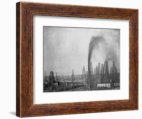 Crude Oil Gushing from Rig-null-Framed Photographic Print