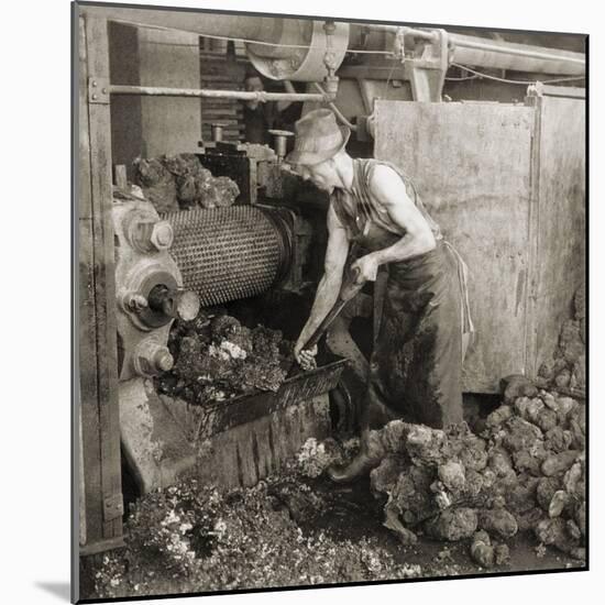 Crude Rubber from Brazil in a Rubber Cracking Machine, Goodyear Tire Factory, Akron, Ohio, 1928-null-Mounted Photo