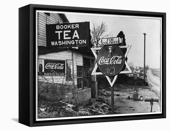 Cruel Display of Racist Condescension in the Land of Segregation-Margaret Bourke-White-Framed Premier Image Canvas