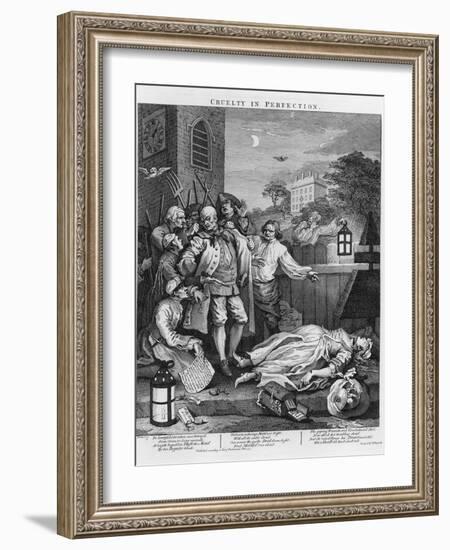 Cruelty in Perfection, from "The Four Stages of Cruelty", 1751-William Hogarth-Framed Giclee Print