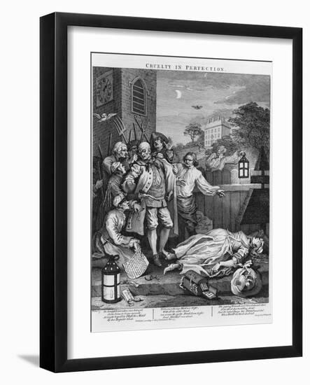 Cruelty in Perfection, from "The Four Stages of Cruelty", 1751-William Hogarth-Framed Giclee Print