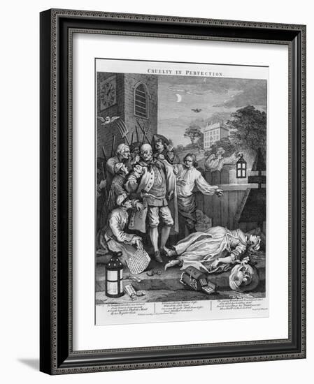 Cruelty in Perfection, from "The Four Stages of Cruelty", 1751-William Hogarth-Framed Giclee Print