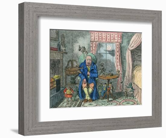 Cruikshank, Indigestion-George Cruikshank-Framed Art Print