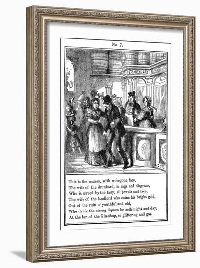 Cruikshank, the Gin Shop, Plate 7-George Cruikshank-Framed Art Print