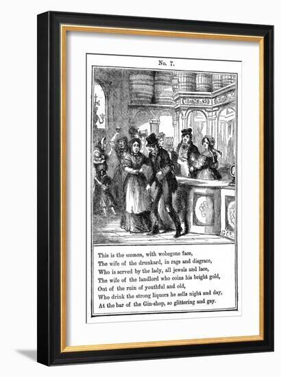 Cruikshank, the Gin Shop, Plate 7-George Cruikshank-Framed Art Print