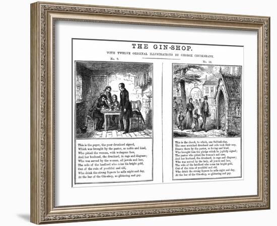 Cruikshank, the Gin Shop, Plate 9-George Cruikshank-Framed Art Print