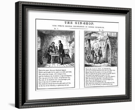 Cruikshank, the Gin Shop, Plate 9-George Cruikshank-Framed Art Print