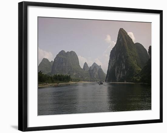 Cruise Boat on Li River Between Guilin and Yangshuo, Guilin, Guangxi Province, China-Angelo Cavalli-Framed Photographic Print