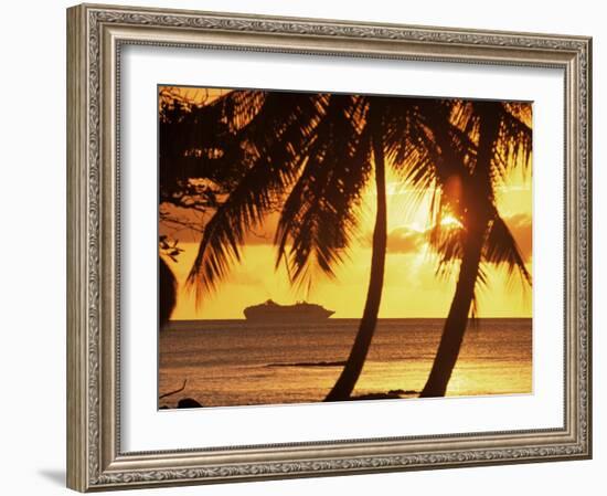 Cruise Liner, Caribbean-John Miller-Framed Photographic Print