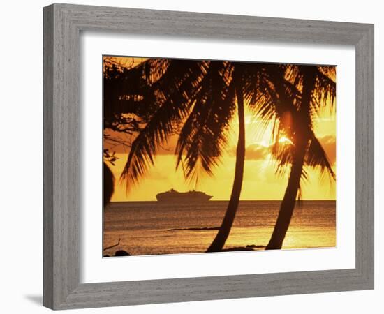 Cruise Liner, Caribbean-John Miller-Framed Photographic Print