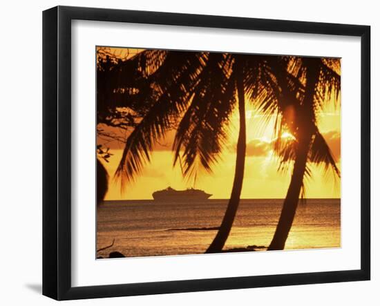 Cruise Liner, Caribbean-John Miller-Framed Photographic Print