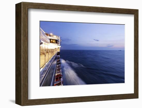 Cruise Ship at Full Speed, the North Sea, Evening, Dusk-Axel Schmies-Framed Photographic Print