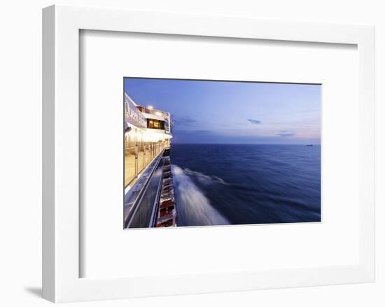 Cruise Ship at Full Speed, the North Sea, Evening, Dusk-Axel Schmies-Framed Photographic Print