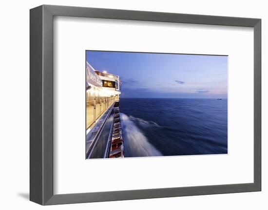 Cruise Ship at Full Speed, the North Sea, Evening, Dusk-Axel Schmies-Framed Photographic Print