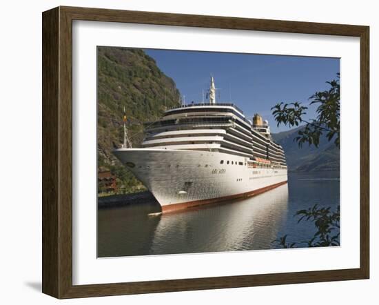 Cruise Ship Berthed at Flaams, Fjordland, Norway, Scandinavia, Europe-James Emmerson-Framed Photographic Print