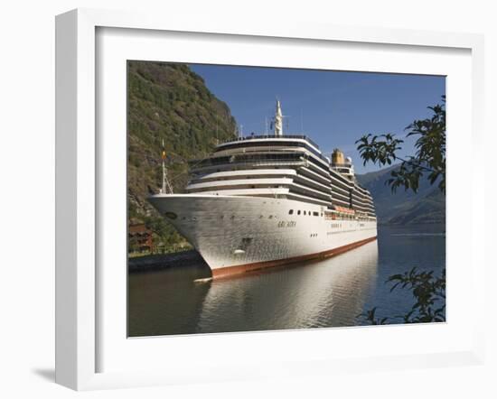 Cruise Ship Berthed at Flaams, Fjordland, Norway, Scandinavia, Europe-James Emmerson-Framed Photographic Print