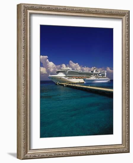 Cruise Ship, Cozumel, Mexico-Walter Bibikow-Framed Photographic Print