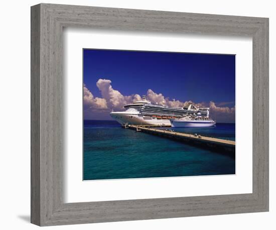 Cruise Ship, Cozumel, Mexico-Walter Bibikow-Framed Photographic Print