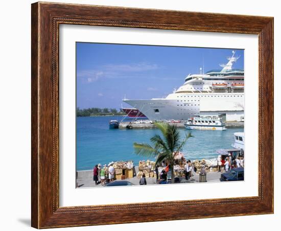 Cruise Ship, Dockside, Nassau, Bahamas, West Indies, Central America-J Lightfoot-Framed Photographic Print