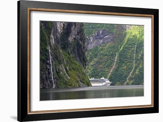 Cruise Ship In a Fjord, Norway-Dr. Juerg Alean-Framed Photographic Print