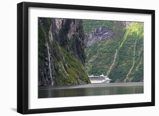Cruise Ship In a Fjord, Norway-Dr. Juerg Alean-Framed Photographic Print