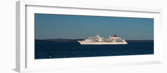 Cruise ship in Atlantic ocean, Bar Harbor, Mount Desert Island, Hancock County, Maine, USA-null-Framed Photographic Print