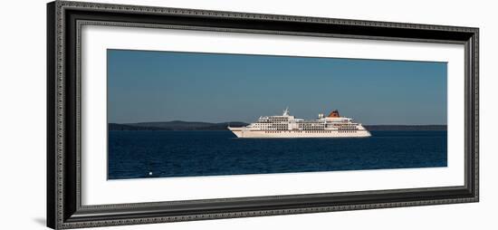 Cruise ship in Atlantic ocean, Bar Harbor, Mount Desert Island, Hancock County, Maine, USA-null-Framed Photographic Print