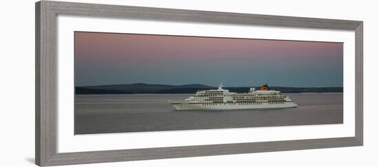 Cruise ship in Atlantic ocean, Bar Harbor, Mount Desert Island, Hancock County, Maine, USA-null-Framed Photographic Print