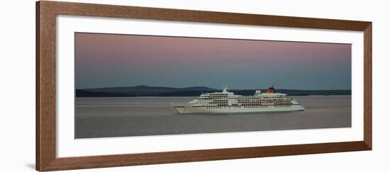 Cruise ship in Atlantic ocean, Bar Harbor, Mount Desert Island, Hancock County, Maine, USA-null-Framed Photographic Print