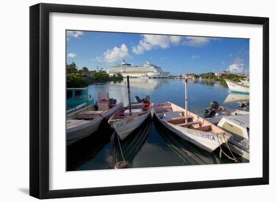 Cruise Ship in St. Johns Harbour-Frank Fell-Framed Photographic Print