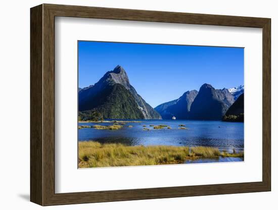 Cruise Ship Passing Through Milford Sound-Michael-Framed Photographic Print