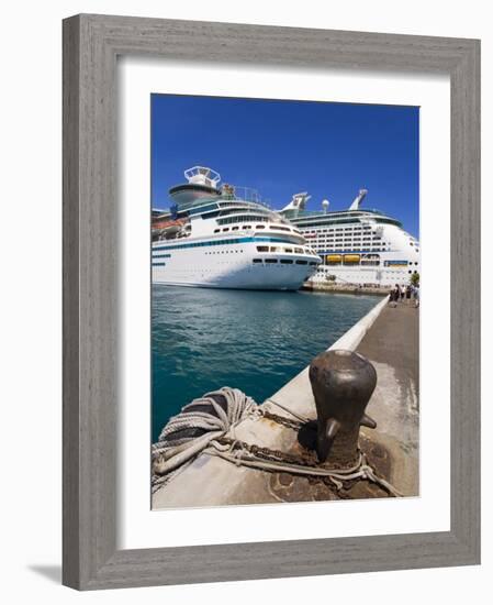 Cruise Ships at Prince George Wharf, Nassau, New Providence Island, Bahamas, West Indies-Richard Cummins-Framed Photographic Print