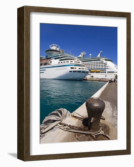 Cruise Ships at Prince George Wharf, Nassau, New Providence Island, Bahamas, West Indies-Richard Cummins-Framed Photographic Print